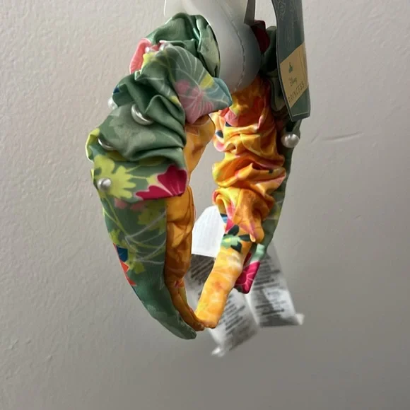 •nwt Disney Princess girls headbands two pack green yellow faux pearls stretch - Picture 3 of 7